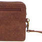 Pierre Cardin leather wrist bag PC3133 CHOCOLATE