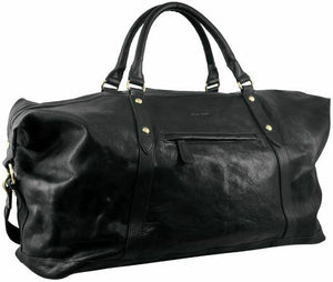 Pierre Cardin Leather overnight duffle 2824 BLACK