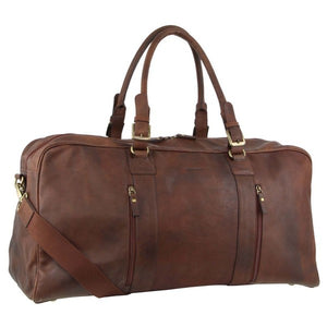 Pierre Cardin Leather overnight duffle 3139 CHOCOLATE