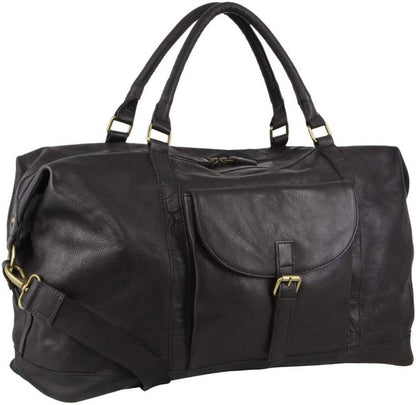 Pierre Cardin Leather overnight duffle 3134 BLACK