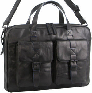 Pierre Cardin leather business laptop bag PC3391 BLACK