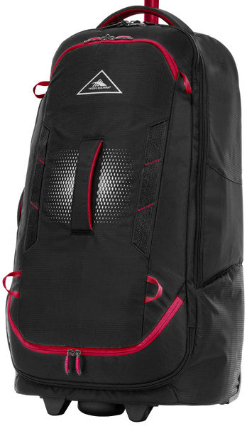 High Sierra Composite V4 wheeled duffle with backpack straps 76cm 136024 Black / Red