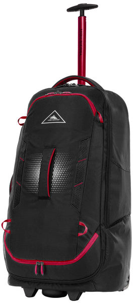 High Sierra Composite V4 wheeled duffle with backpack straps 76cm 136024 Black / Red