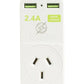 Korjo Adaptor USB 2 Port and Power plug USB2X2EU Europe