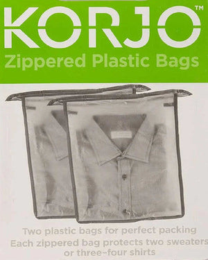 Korjo Packing Bags Zippered plastic with gusset 2 pkt ZPB23