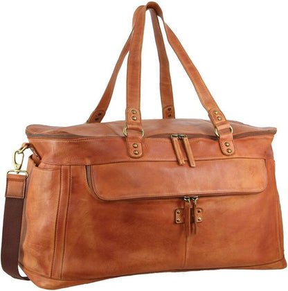 Pierre Cardin Leather overnight duffle PC3342 COGNAC