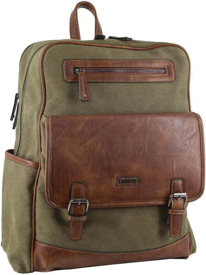 Pierre Cardin canvas backpack PC3310 BROWN