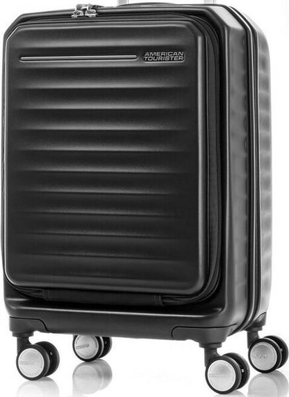 American Tourister Frontec 55cm front opening spinner 143505 JET BLACK