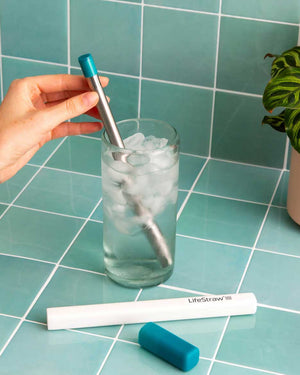 LifeStraw SIP Reusable Steel Filter Straw with carry case APRICOT