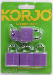 Korjo Luggage key locks 4-pack LLC40 PURPLE
