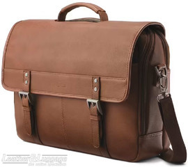 Samsonite Classic Leather 15.6'' flapover briefcase 126040 COGNAC