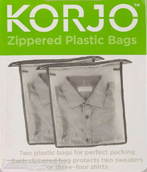 Korjo Packing bags zippered plastic with gusset 2 pkt ZPB23 